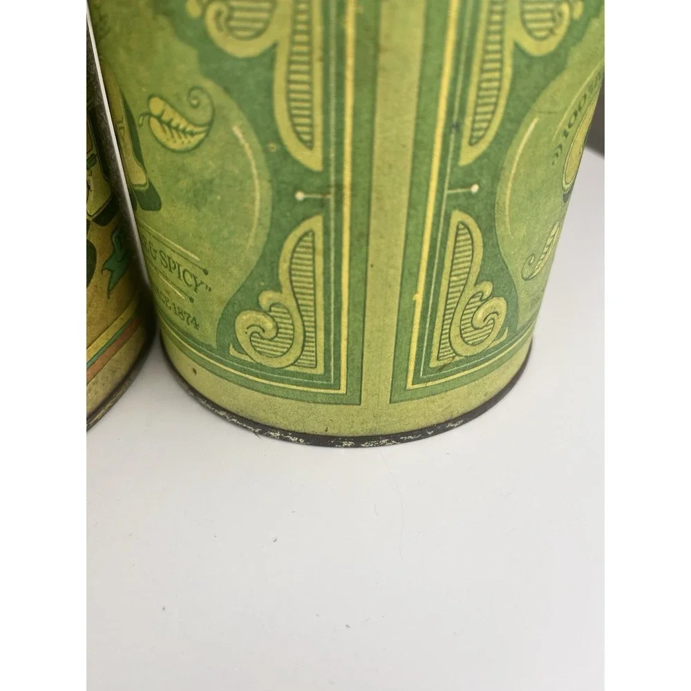 Vintage‎ Balonoff Canister Tin Set Green 1970s Rustic Flour Sugar Coffee Tea